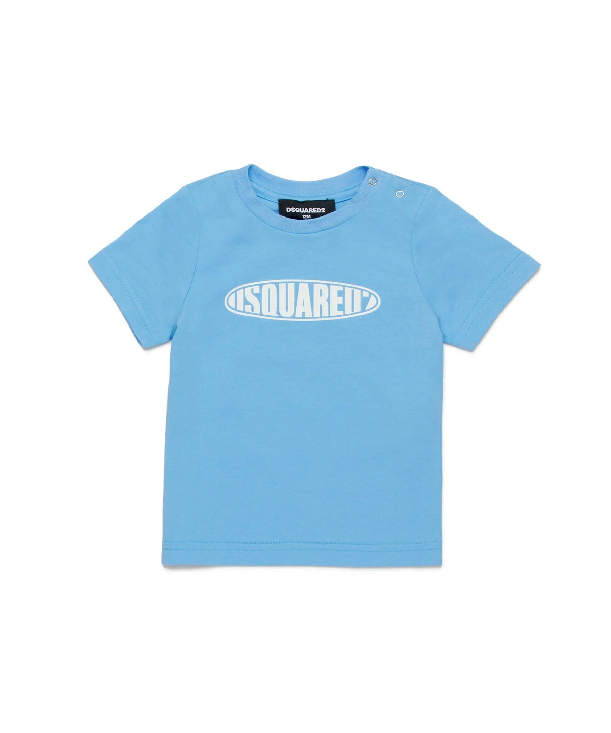 Dsquared2 Kids T-Shirt Celeste con Logo Surf per Neonati