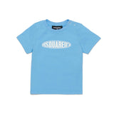 Dsquared2 Kids T-Shirt Celeste con Logo Surf per Neonati