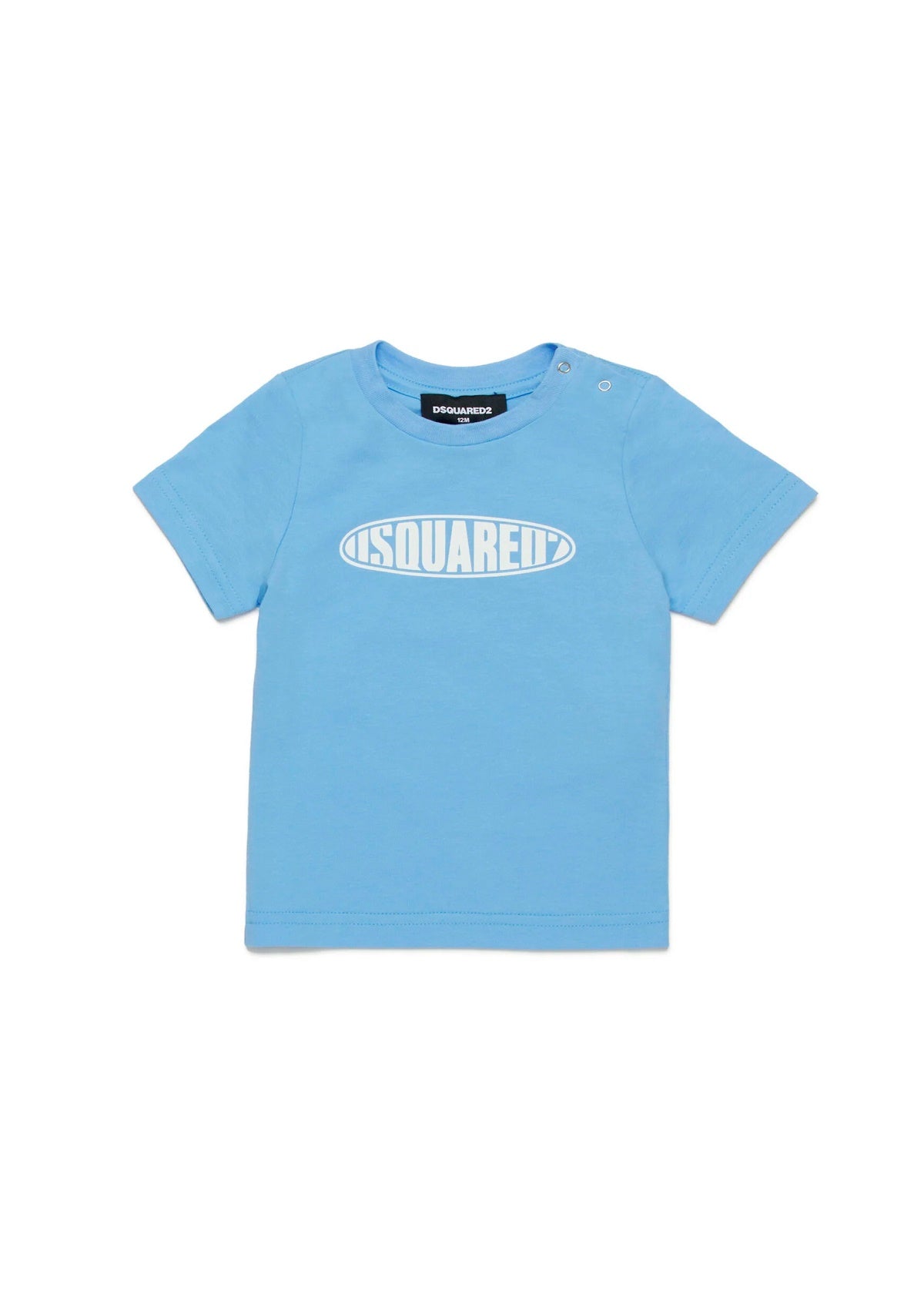 Dsquared2 Kids T-Shirt Celeste con Logo Surf per Neonati