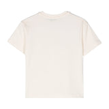 MSGM Kids T-Shirt Crema con Stampa Palme per Bambini