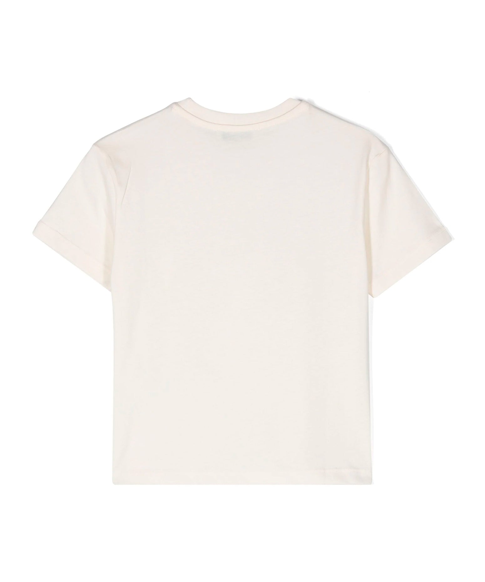 MSGM Kids T-Shirt Crema con Stampa Palme per Bambini
