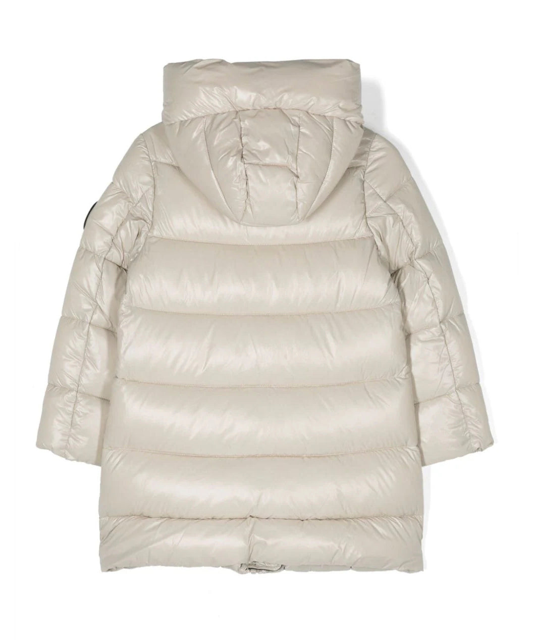 SAVE THE DUCK Giacca Lunga per Bambine: Eleganza Imbottita in Nylon Crema con Cappuccio