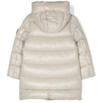 SAVE THE DUCK Giacca Lunga per Bambine: Eleganza Imbottita in Nylon Crema con Cappuccio