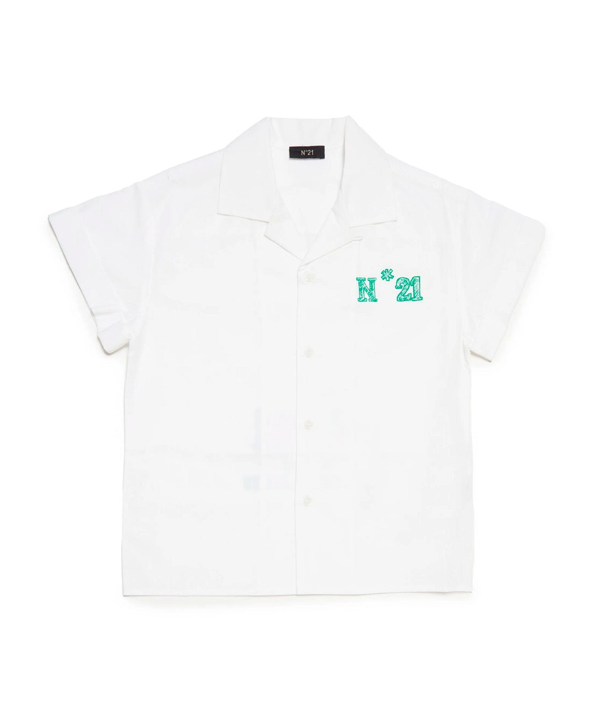 N°21 Kids Camicia Bowling in Popeline con Stampa per Bambini