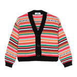 Msgm Kids Cardigan Crochet Multicolor per Bambine