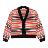 Msgm Kids Cardigan Crochet Multicolor per Bambine