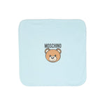 Moschino Kids Coperta Celeste con Logo Teddy Bear
