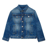 Dsquared2 Kids Giacca in Jeans Blu Sfumato