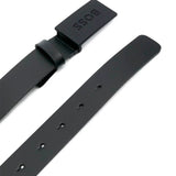 Boss Bambino Leather Belt with Engraved Logo Black