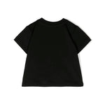 Moschino Kids T-shirt Nera con Stampa Vernice per Neonati