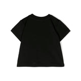 Moschino Kids T-shirt Nera con Stampa Vernice per Neonati