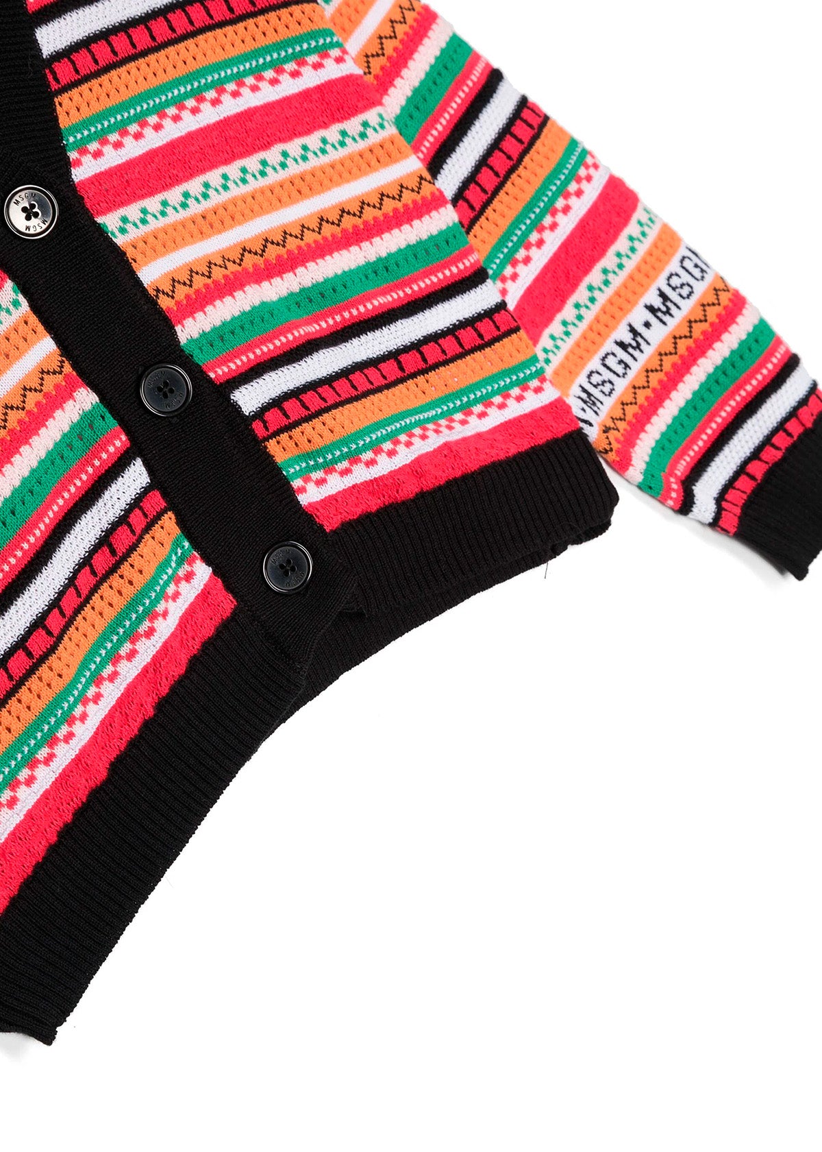 Msgm Kids Cardigan Crochet Multicolor per Bambine