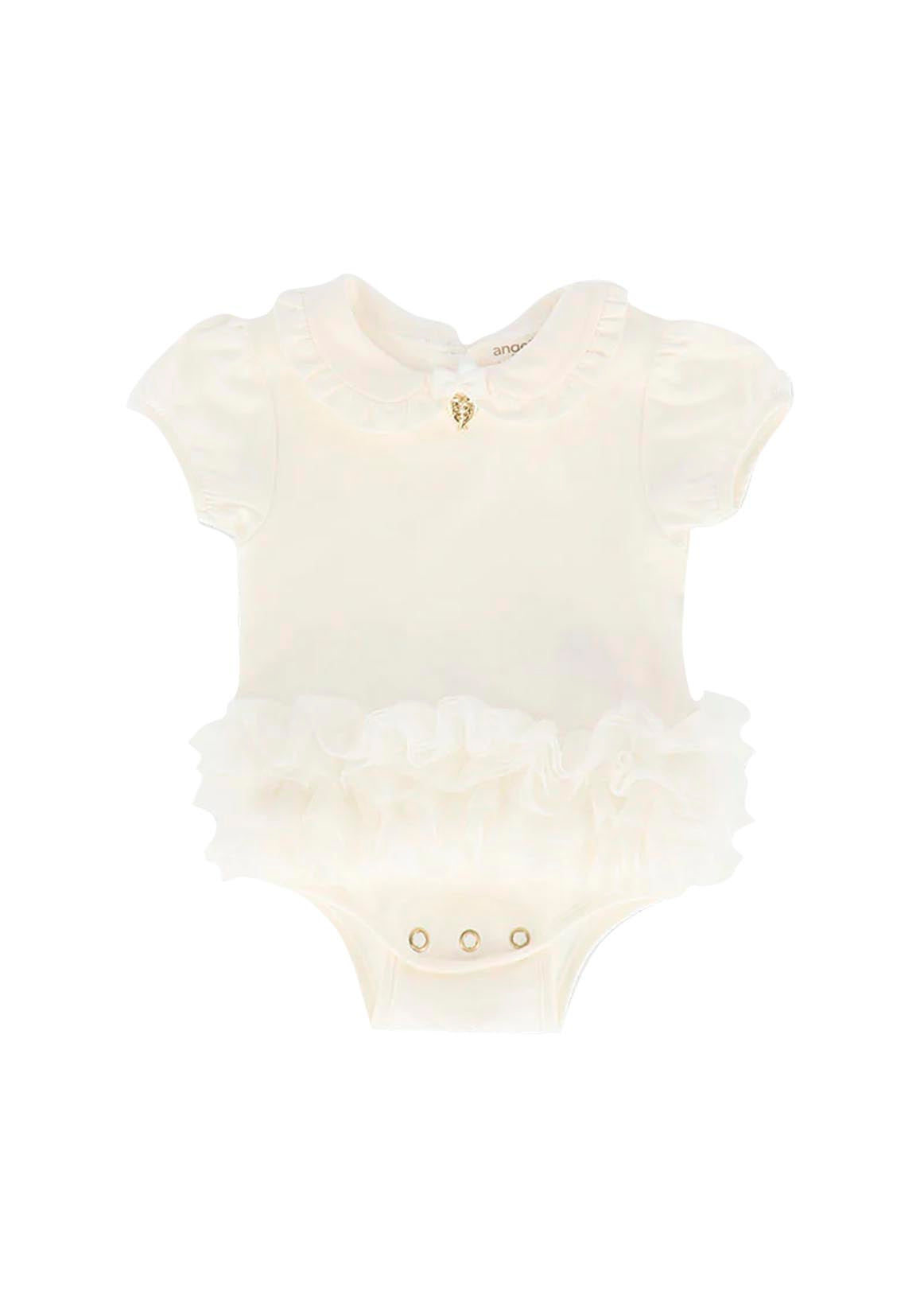 Angel's Face Baby Girl Onesie White