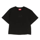 Diesel Kids Black T-Shirt with Embroidered Oval 'D' Logo