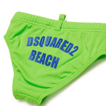 Dsquared2 Kids Costume Slip Verde con Grafica Beach per Neonati