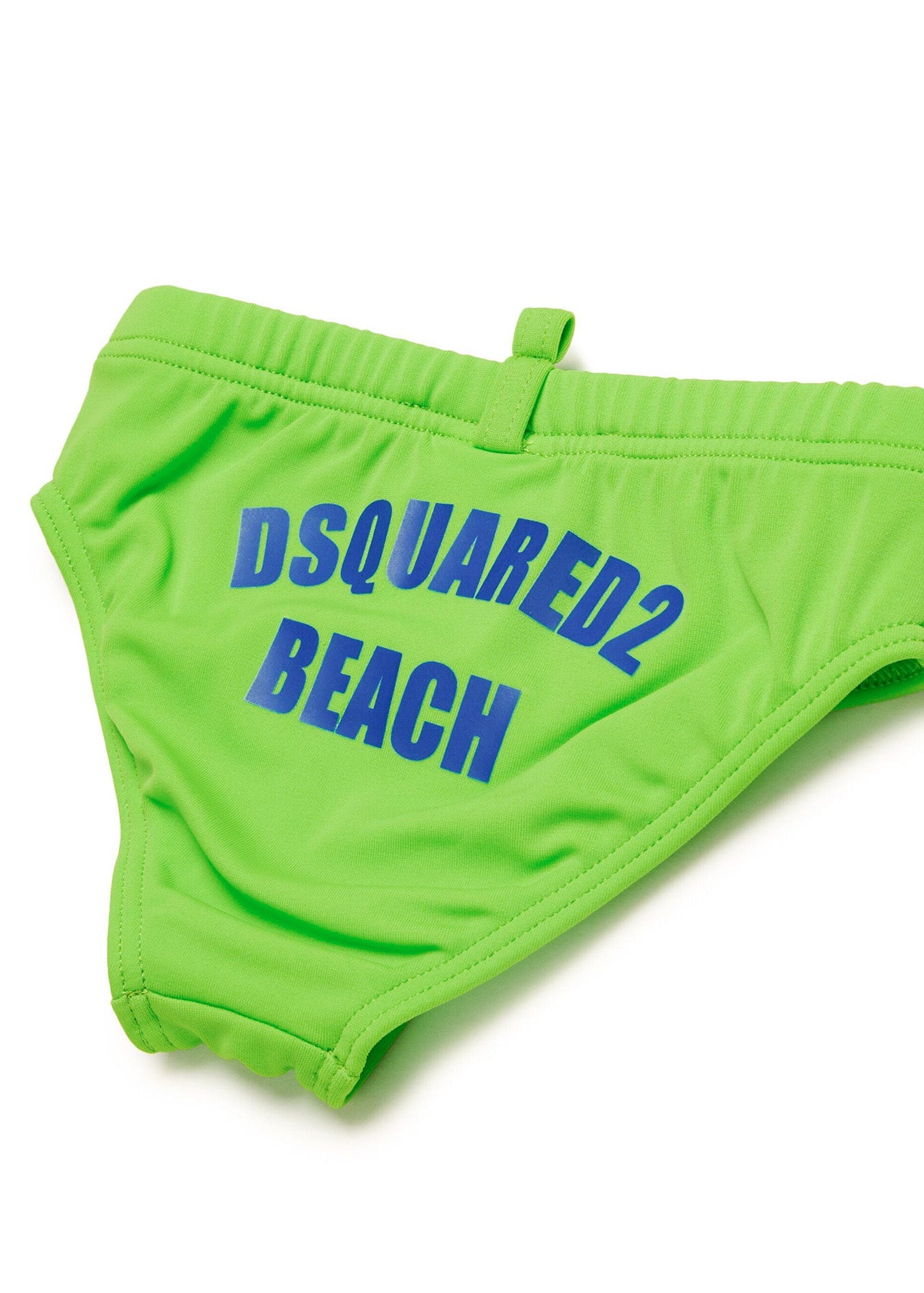 Dsquared2 Kids Costume Slip Verde con Grafica Beach per Neonati