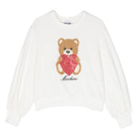 Felpa Moschino Kids Bianca con Teddy Bear e Paillettes: Magia e Stile per le Piccole Fashion Icon