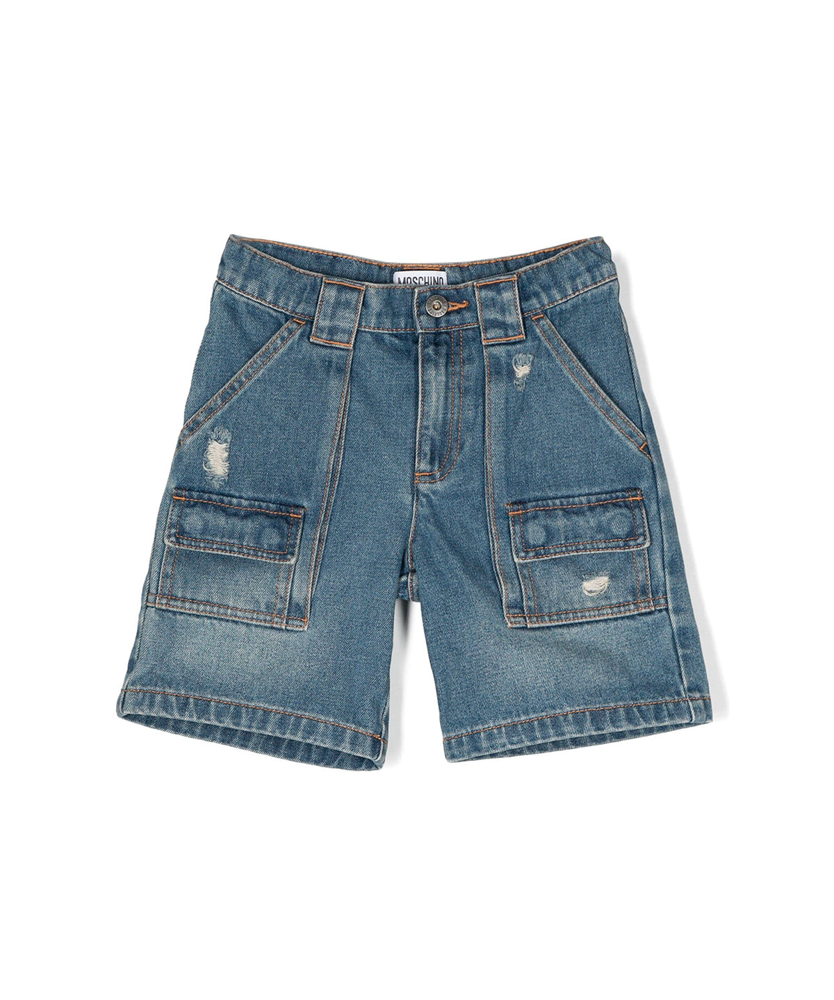 Moschino Kids Short di Jeans con Tasconi per Bambini