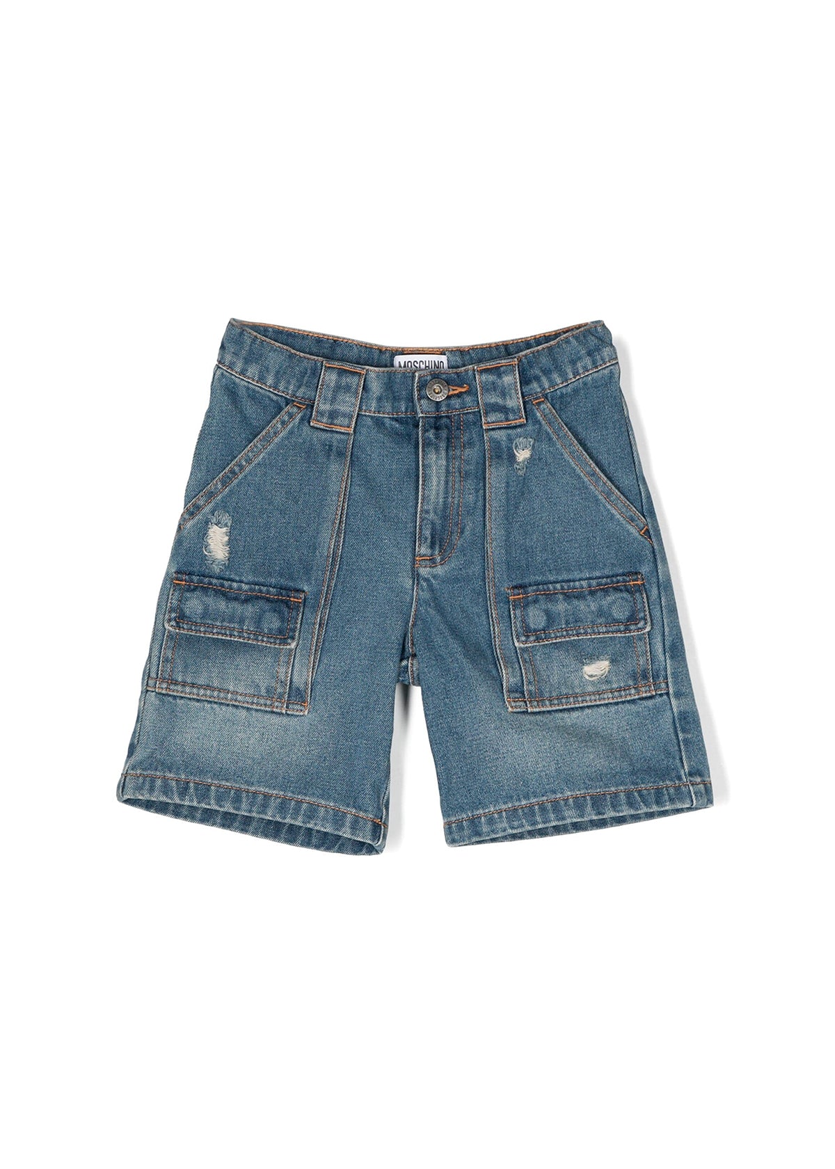 Moschino Kids Short di Jeans con Tasconi per Bambini