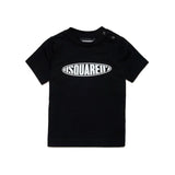 Dsquared2 Kids T-Shirt Nera con Logo Surf per Neonati