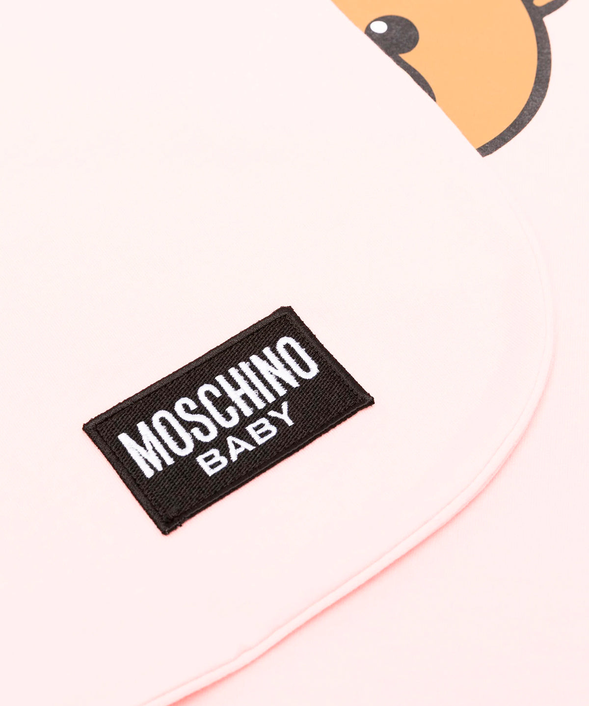 Moschino Kids Coperta Rosa con Logo Teddy Bear