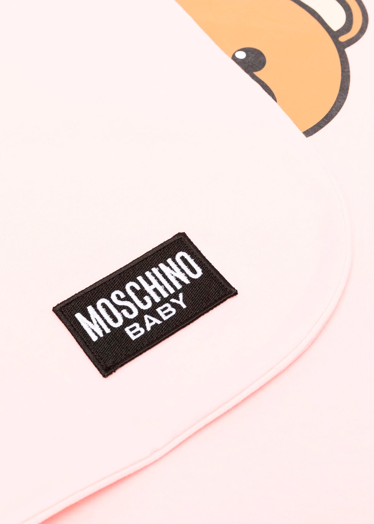 Moschino Kids Coperta Rosa con Logo Teddy Bear