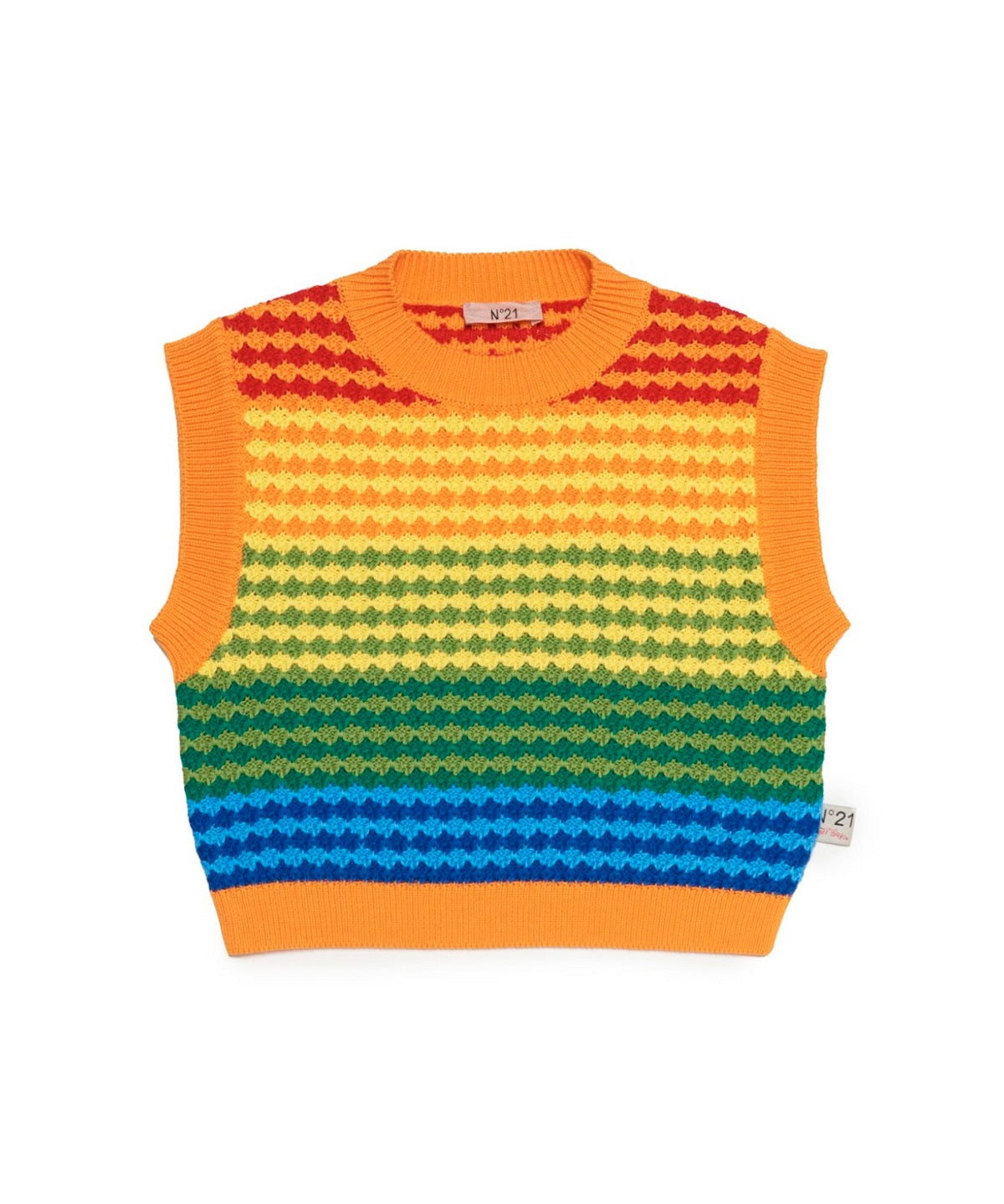 N°21 Kids Gilet Crochet Rainbow per Bambine