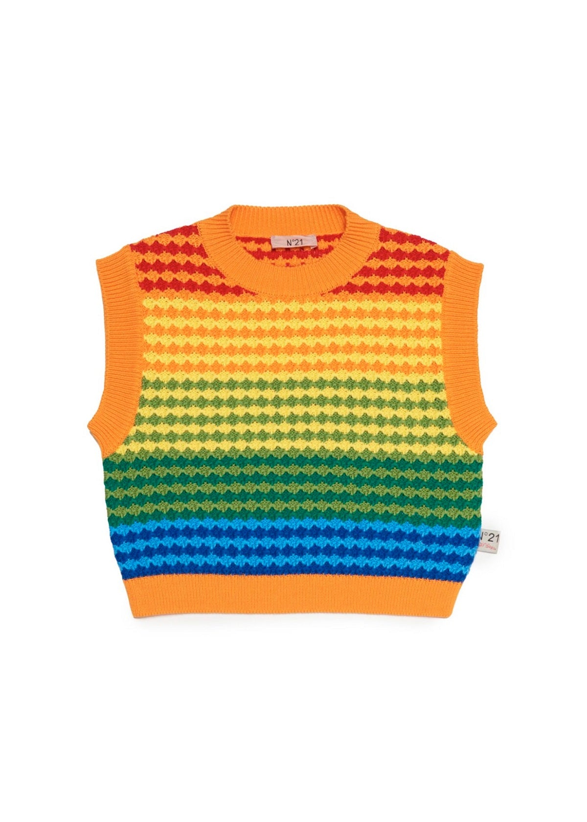 N°21 Kids Gilet Crochet Rainbow per Bambine