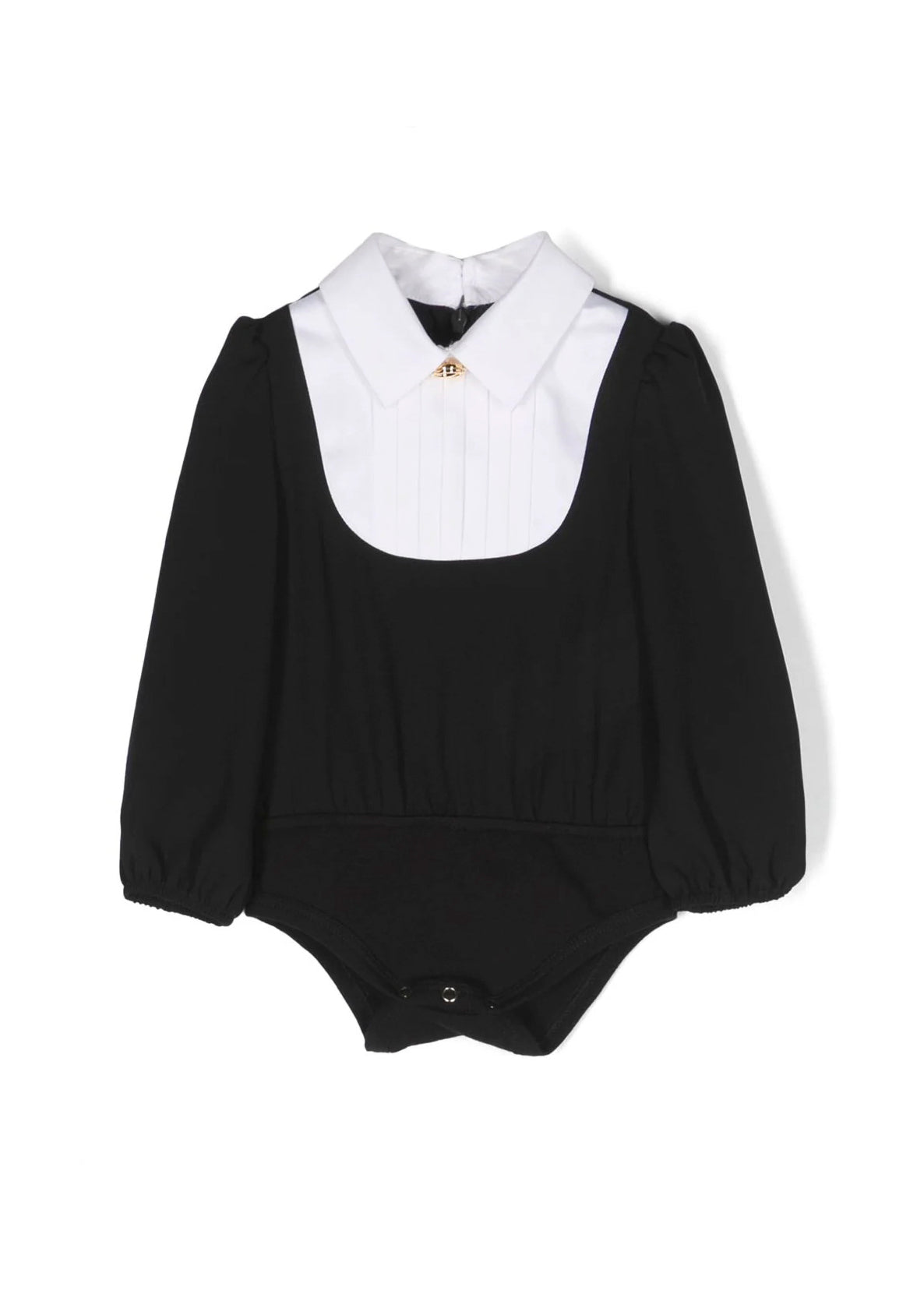 Elisabetta Franchi La Mia Bambina Camicia a Body Nero/Avorio