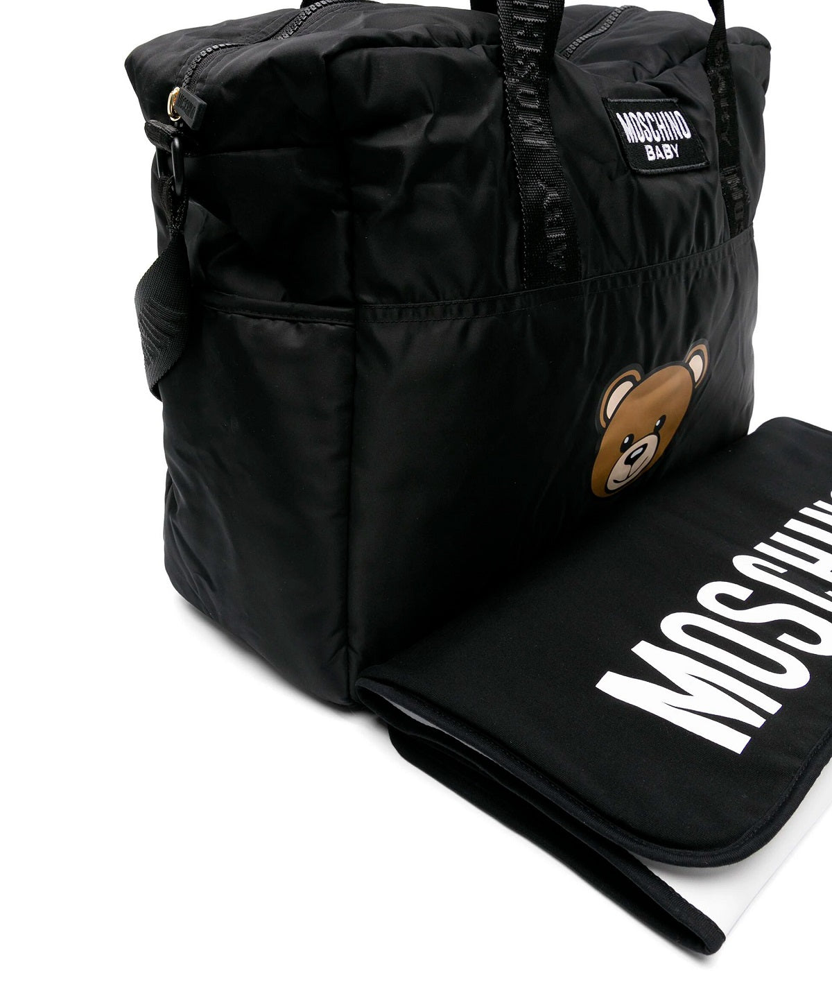 Moschino Kids Borsa Mamma con Fasciatoio Nera in Nylon
