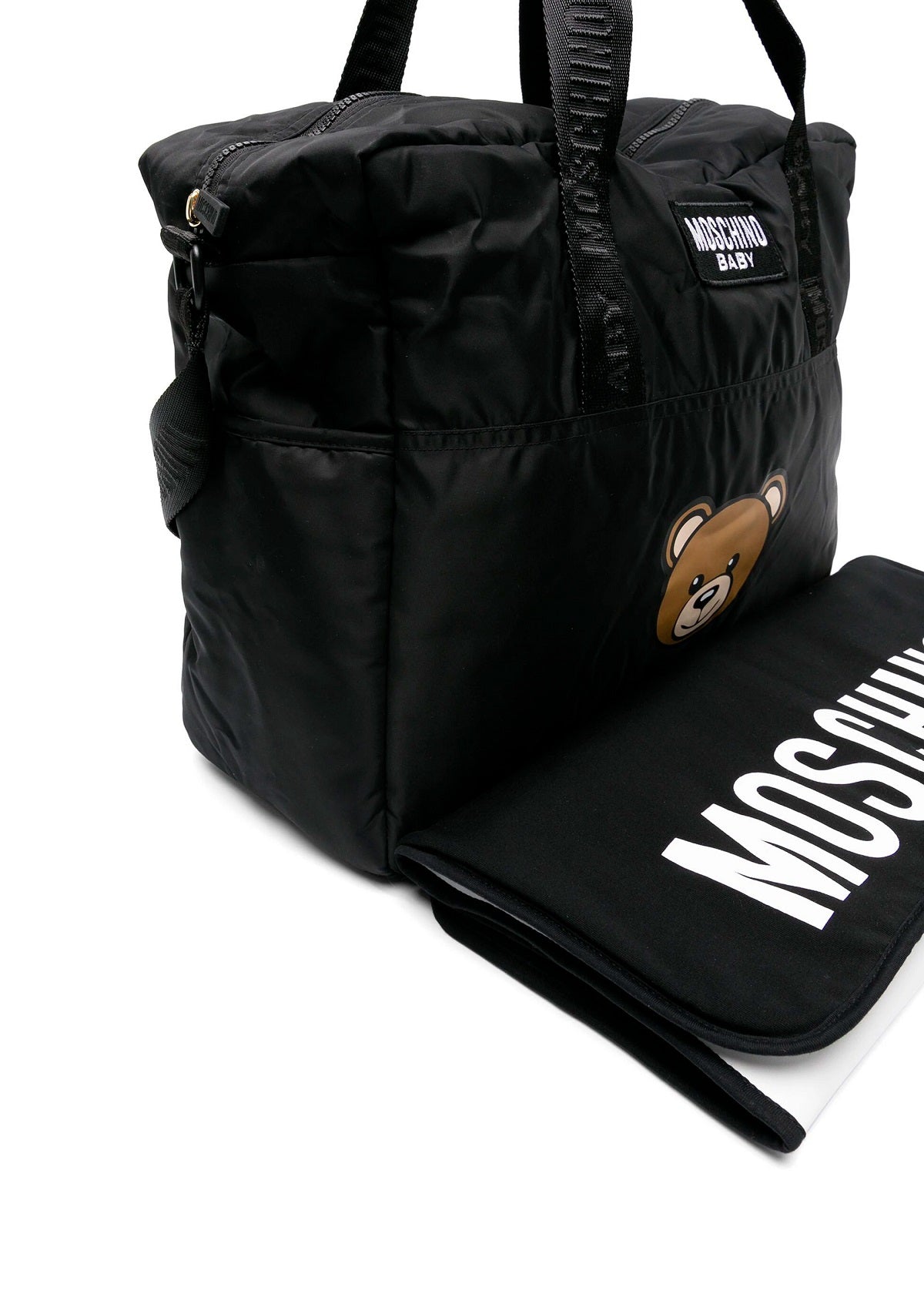 Moschino Kids Borsa Mamma con Fasciatoio Nera in Nylon