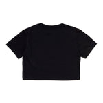 Dsquared2 Kids T-shirt Nera Cropped con Logo Grafica Leaf