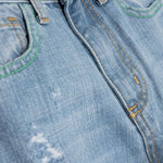 MSGM Kids Jeans a Sigaretta per Bambini | Effetto Consumato | Blu Chiaro