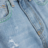MSGM Kids Jeans a Sigaretta per Bambini | Effetto Consumato | Blu Chiaro