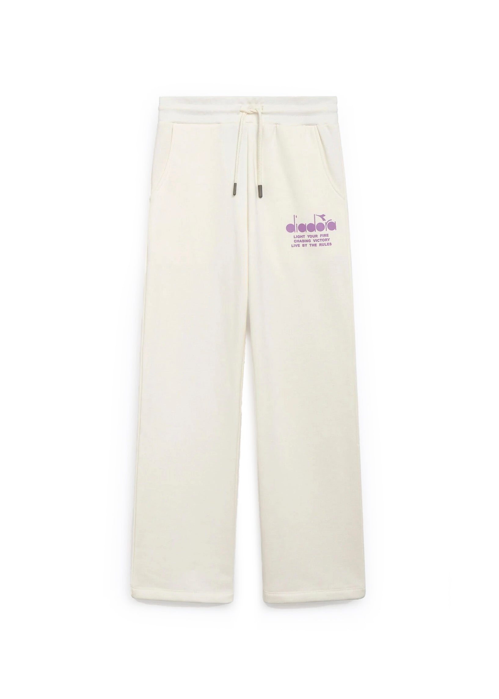 Pantalone Joggers Wide Logo Pastel Diadora Kids Crema: Comfort e Stile per le Giovani Atlete
