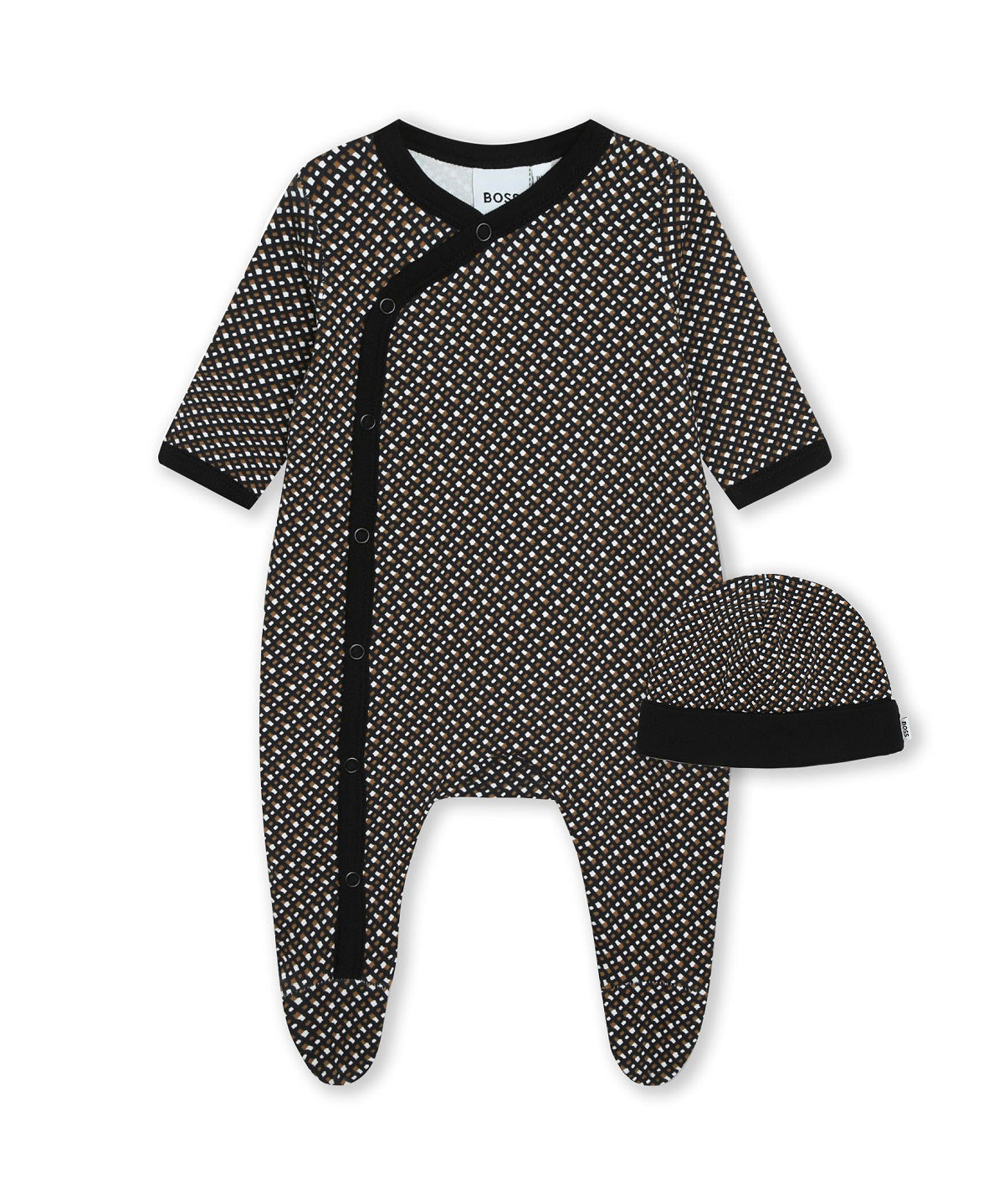 Tutina con Cappellino Monogram All Over BOSS Kids - Grafica Iconica in Nero e Bianco