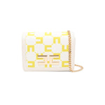 Elisabetta Franchi La Mia Bambina Borsa a Spalla con Placca Logo Burro/Cedro