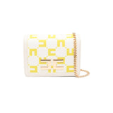 Elisabetta Franchi La Mia Bambina Borsa a Spalla con Placca Logo Burro/Cedro