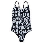 Dsquared2 Kids Costume Intero Nero All-over Sprouse per Bambine