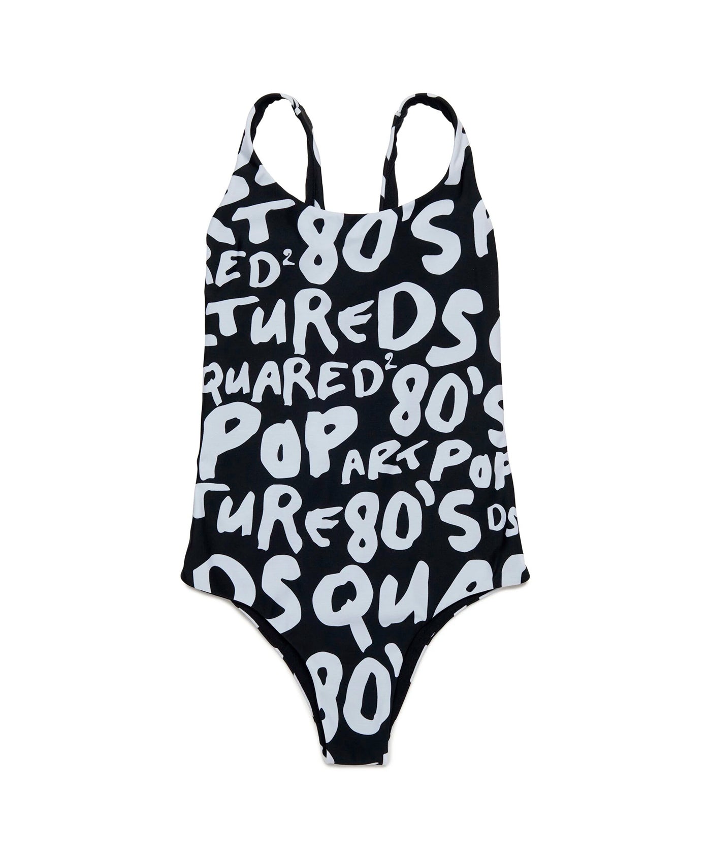 Dsquared2 Kids Costume Intero Nero All-over Sprouse per Bambine