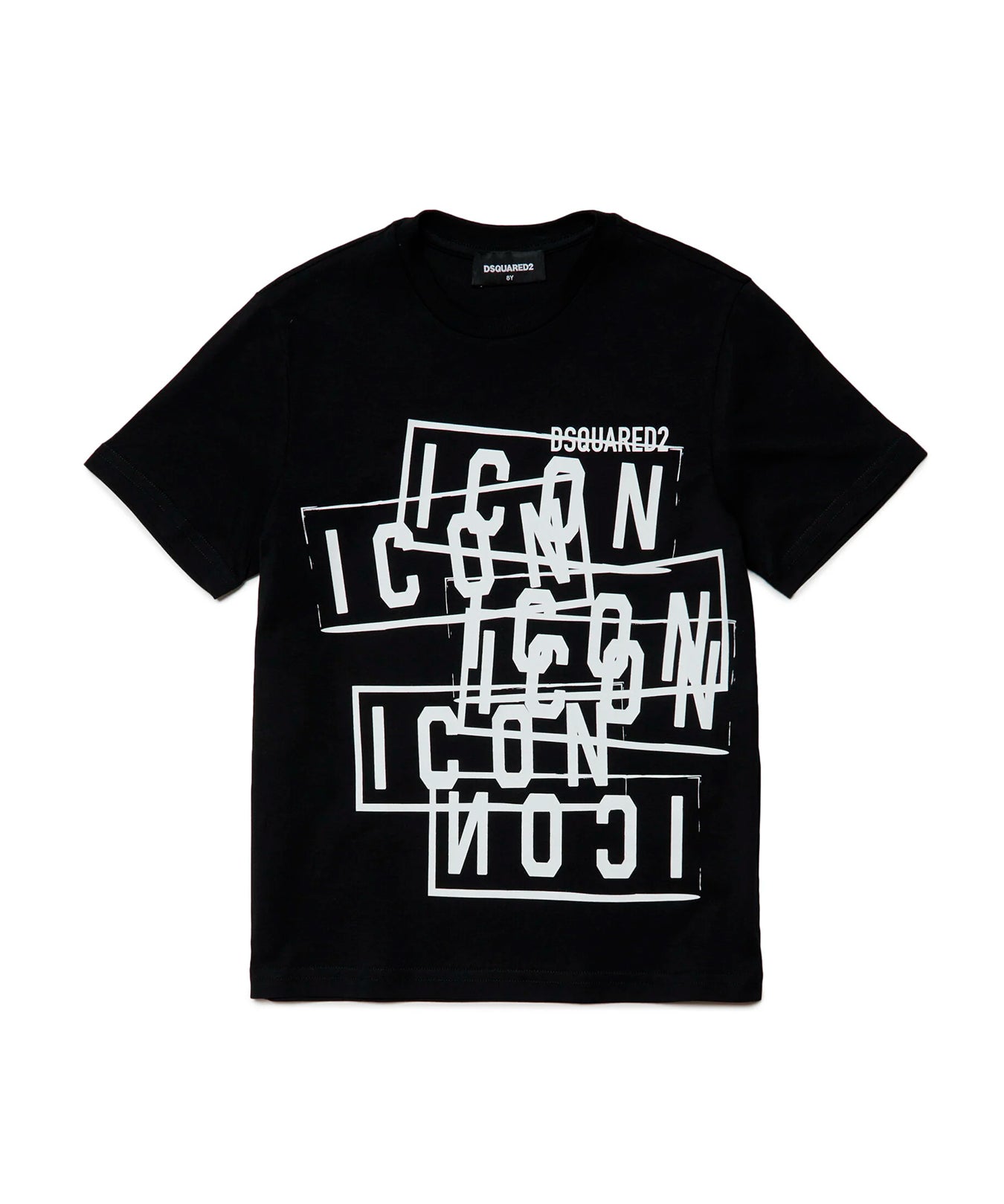 Dsquared2 Kids T-shirt Nera con Stampa Icon effetto displaced per Bambini