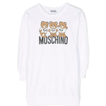 Moschino Kids Abito in Felpa Midi per Bambine Bianco