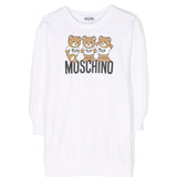 Moschino Kids Abito in Felpa Midi per Bambine Bianco