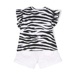 Moschino Kids Completo Shorts e T-Shirt Zebrata per Neonate