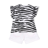 Moschino Kids Completo Shorts e T-Shirt Zebrata per Neonate