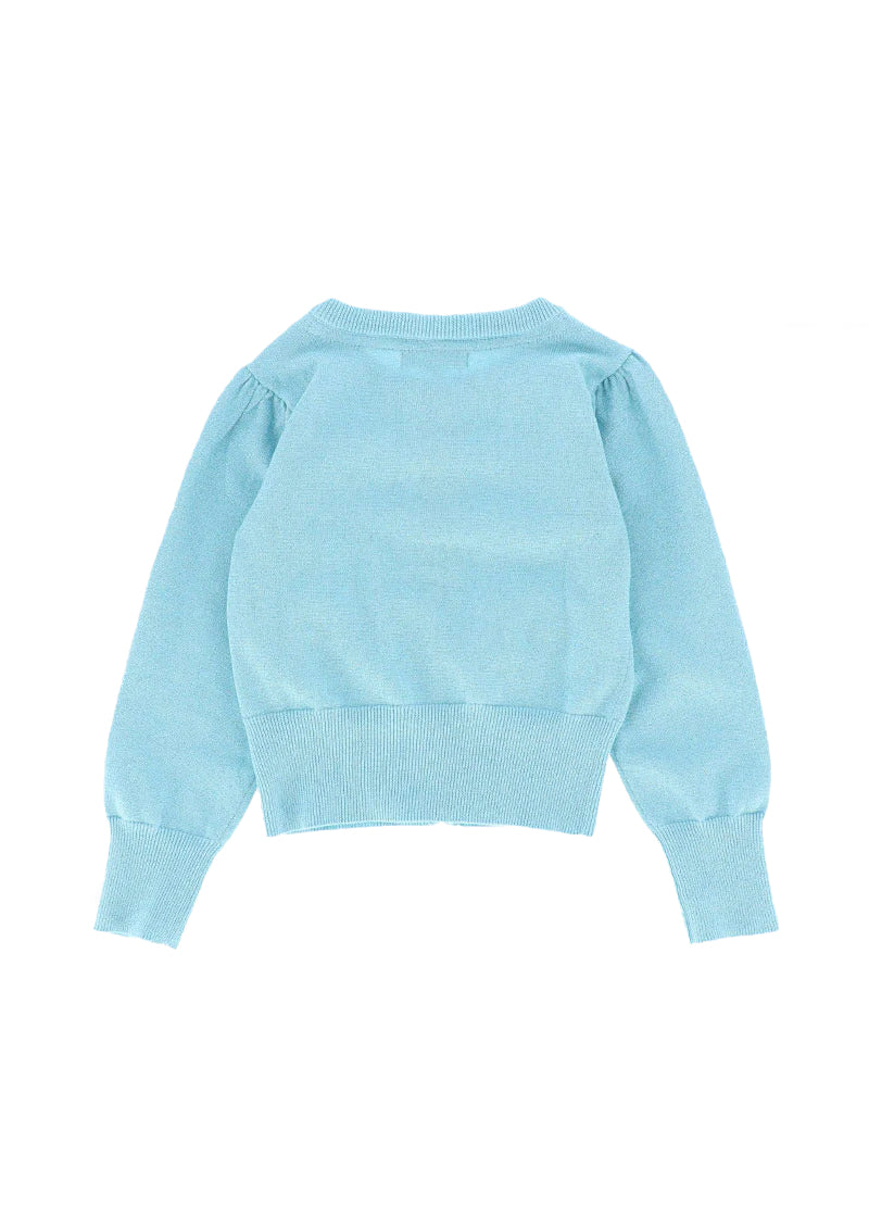 Angel's Face Cardigan in Soft Cotton Light Blue