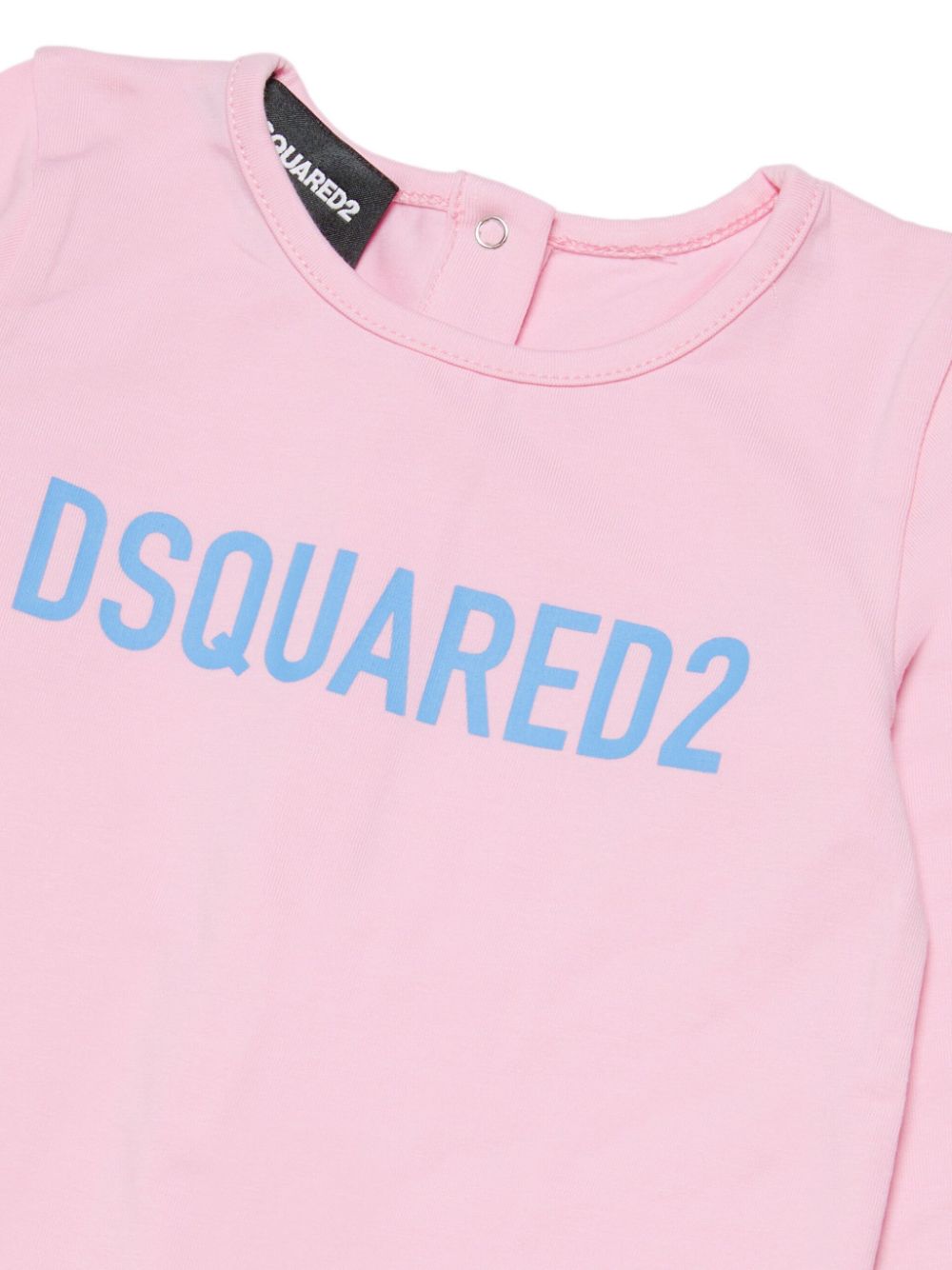 Pigiama DSquared2 Kids Rosa Chiaro con Stampa Logo | Maniche Lunghe | Chiusura con Bottoni a Pressione