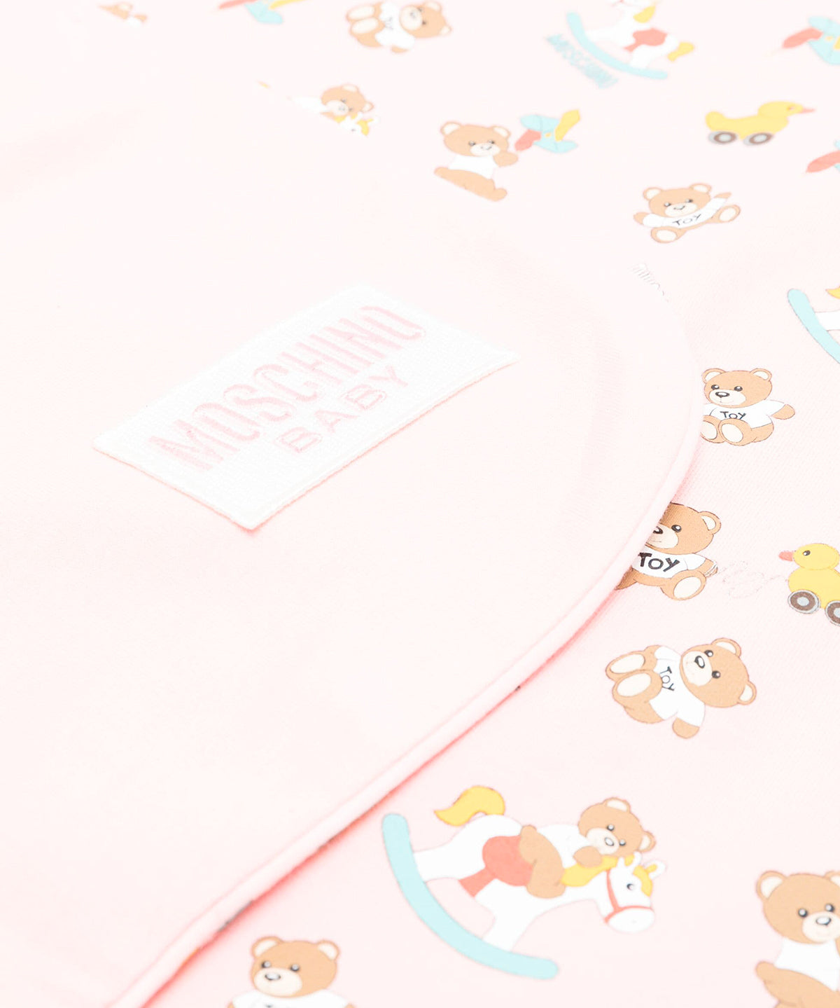 Moschino Kids Coperta Rosa con Teddy Bear All-over
