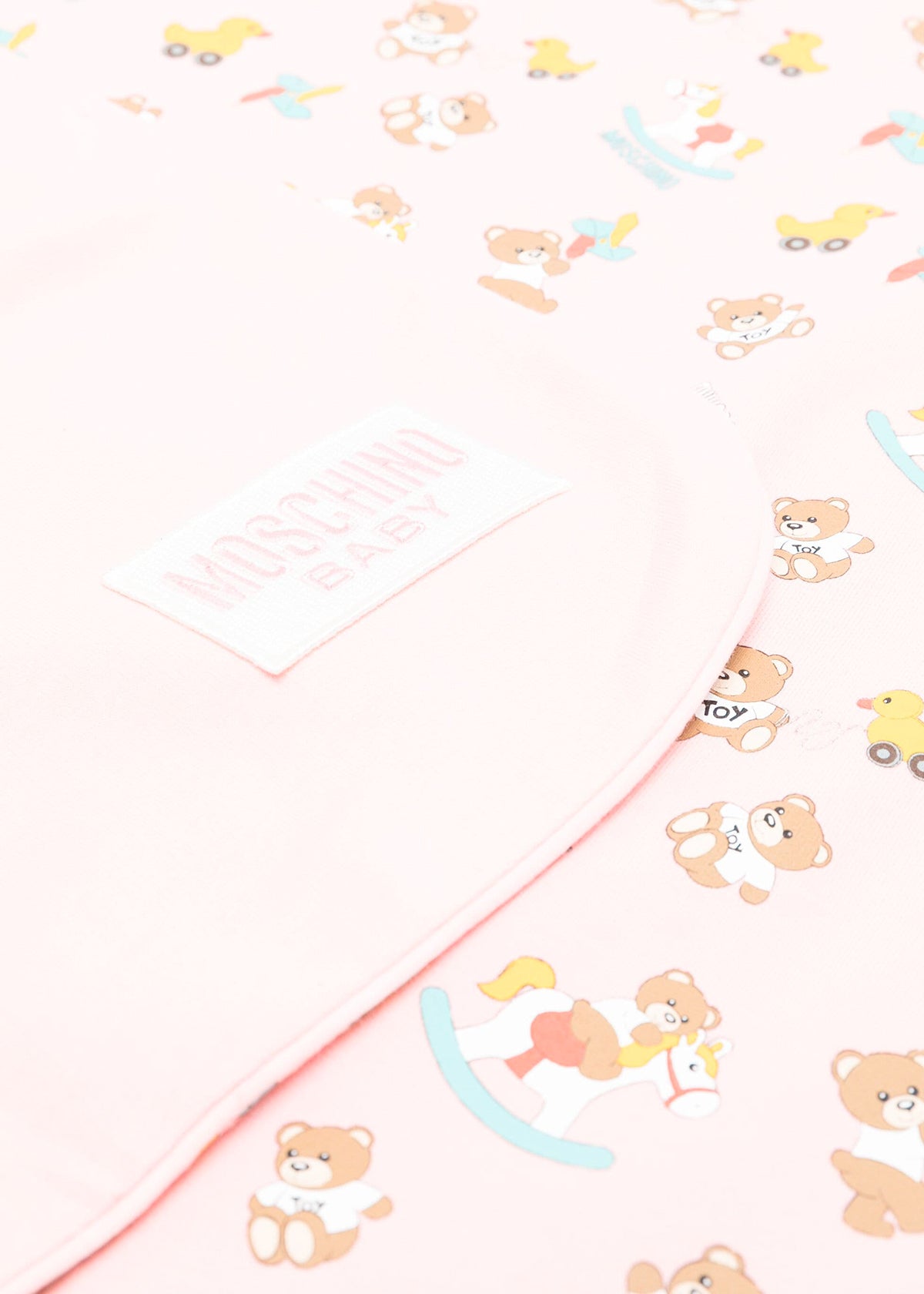 Moschino Kids Coperta Rosa con Teddy Bear All-over