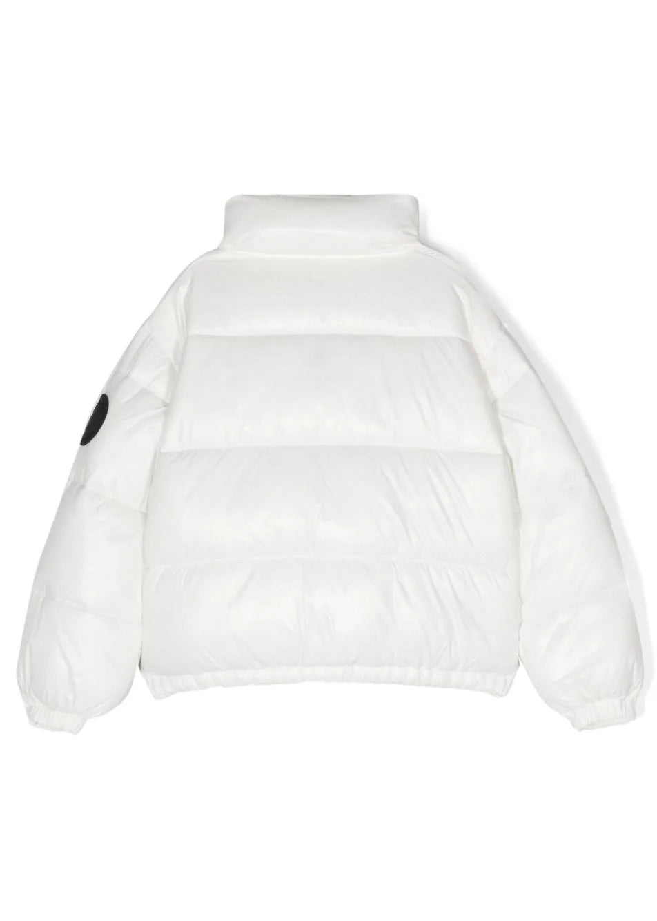 Piumino Imbottito SAVE THE DUCK per Bambine: Eleganza in Bianco con Collo ad Imbuto e Logo Distintivo